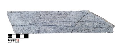 Figure 2 - Transitional sericitic alteration overprinting prograde potassic alteration, low magnetite content (134 metre depth). (CNW Group/Libero Copper & Gold Corporation.)