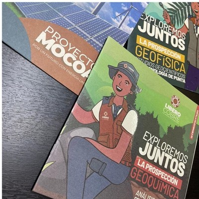 Photo 5 – support booklet for families explaining the exploration tool, such as geophysics, geochemistry, and drilling (CNW Group/Libero Copper & Gold Corporation.)